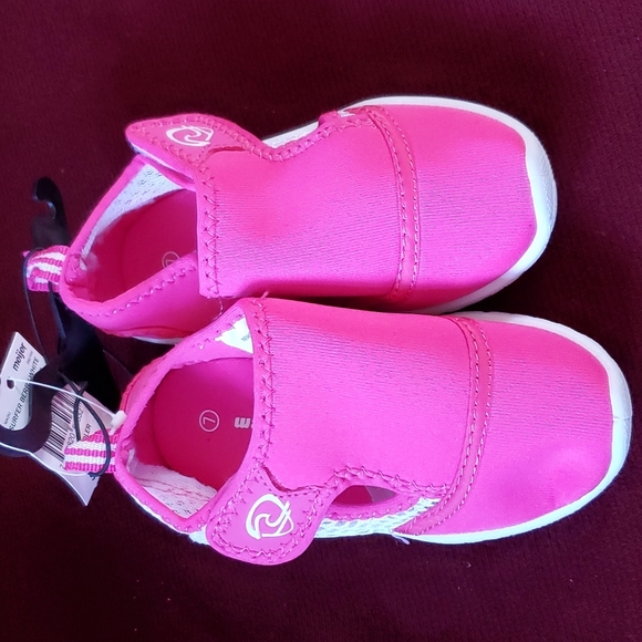 3 pair Toddler Girls Shoes Water Shoes Flip Flops Glitter Sandals  Size 7/8  NWT - Picture 2 of 10